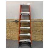 WERNER 6 ft 375 lb Load Capacity Fiberglass Twin Stepladder