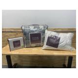 HOME DECORATORS COLLECTION- 3pc Duvet Set (full/queen), 3pc Comforter Set (full) and Jumbo Down & Feather Pillow