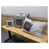 HOME DECORATORS COLLECTION- 3pc Duvet Set (full/queen), 3pc Comforter Set (full) and Jumbo Down & Feather Pillow