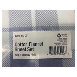 HOME DECORATORS COLLECTION Cotton Flannel Sheet Set (King in Serenity Plaid)