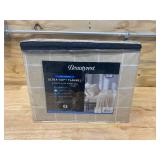 BEAUTYREST Oversized Flannel Cotton 4-Piece Beige Windowpane King Sheet Set