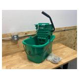 TOUGH GUY Green Plastic Mop Bucket and Wringer, 8 3/4 gal (with casters)