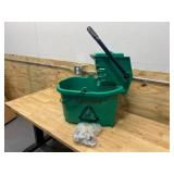 TOUGH GUY Green Plastic Mop Bucket and Wringer, 8 3/4 gal (with casters)