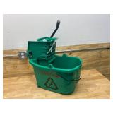 TOUGH GUY Green Plastic Mop Bucket and Wringer, 8 3/4 gal (with casters)