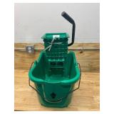 TOUGH GUY Green Plastic Mop Bucket and Wringer, 8 3/4 gal (with casters)