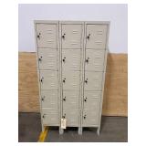 HALLOWELL Tan Box Locker, (3) Wide, (5) Tier , Openings: 15, 36 in W X 12 in D X 66 in H