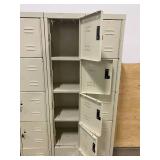 HALLOWELL Tan Box Locker, (3) Wide, (5) Tier , Openings: 15, 36 in W X 12 in D X 66 in H