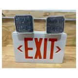 LUMAPRO Number of Faces 2, LED, Exit Sign with Emergency Lights, White, Plastic, Letter Color Red
