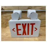 LUMAPRO Number of Faces 2, LED, Exit Sign with Emergency Lights, White, Plastic, Letter Color Red