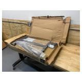 GRAINGER APPROVED Over the Bed Table, 28 to 45 in Height Range, Wood Grain Melamine Laminate Table Material