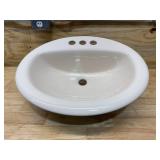 GLACIER BAY Shelburne 20 in. Pedestal Sink Basin in White