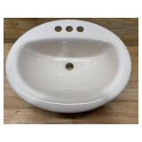GLACIER BAY Shelburne 20 in. Pedestal Sink Basin in White