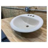 GLACIER BAY Shelburne 20 in. Pedestal Sink Basin in White
