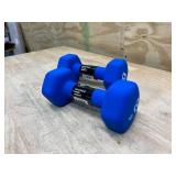 CHAMPION- 8 lb Pair Blue Gear Neoprene Hex Dumbbell Hand Weights