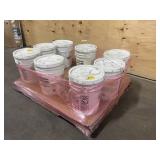 RUST-OLEUM Lot of 8-  White Dry Fall Paint, Matte Finish, 210 to 260 sq ft Coverage, Size: 5 gal