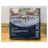HAMPTON BAY Sadler 30 in. x 19 in. Round Steel Wood Burning Fire Pit in Rubbed Bronze