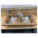 GRAINGER APPROVED Elkay, 33 in x 22 in, Stainless Steel, Kitchen Sink