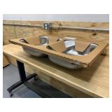 GRAINGER APPROVED Elkay, 33 in x 22 in, Stainless Steel, Kitchen Sink