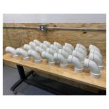 GRAINGER APPROVED Lot of 25-  PVC Elbow, 90 Degrees, Hub, 3 in Pipe Size - Pipe Fittings
