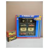 ROAD CHAMPS CORVETTE 4 VEHICLE SET 1/43 SCALE DIE CAST - 2 MAISTO MOTORIZED 4.5 DIE CAST CARS! - NICE SET! - IN BOX! - SEE PICTURES!