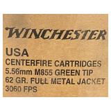(1) Range-Ready 50-Round Box Of Winchester M855 Green-Tip 5.56mm --- 62grain --- Includes CaseGuard 50-Round 5.56 / .223 Bullet Box