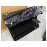 (FS) Black Glass TV Stand 39" W x 2...