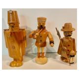 3 Carved Wood Smokers