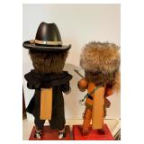 Holzkunst Christian Ulbricht Wyatt Earp and Davey Crockett Nutcrackers