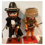 Holzkunst Christian Ulbricht Wyatt Earp and Davey Crockett Nutcrackers