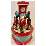 Ornate Wooden Candle Holder and a Music Box