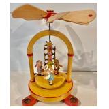 Ornate Wooden Candle Holder and a Music Box