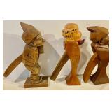 3 Carved Wood Nutcrackers