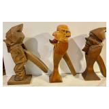3 Carved Wood Nutcrackers