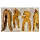 4 Carved Wood Nutcrackers