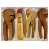 4 Carved Wood Nutcrackers