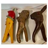 3 Carved Wood Nutcrackers
