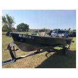 1972 Mirrorcraft 14ft Aluminum Boat with 25hp Johnson - Fishing boat with LOTS of fishing add-ons NO RESERVE