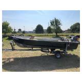 1972 Mirrorcraft 14ft Aluminum Boat with 25hp Johnson - Fishing boat with LOTS of fishing add-ons NO RESERVE