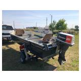 1972 Mirrorcraft 14ft Aluminum Boat with 25hp Johnson - Fishing boat with LOTS of fishing add-ons NO RESERVE