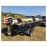 1972 Mirrorcraft 14ft Aluminum Boat with 25hp Johnson - Fishing boat with LOTS of fishing add-ons NO RESERVE