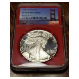1987-S PROOF AMERICAN SILVER EAGLE PF69 ULT CAMEO NGC RED HOLDER