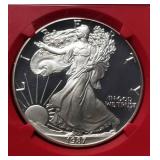 1987-S PROOF AMERICAN SILVER EAGLE PF69 ULT CAMEO NGC RED HOLDER