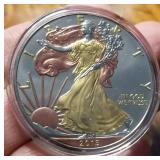 2013 GOLD PLATED SILVER EAGLE 1 TROY OZ .999 FINE SILVER IN AIRTITE