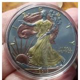 2013 GOLD PLATED SILVER EAGLE 1 TROY OZ .999 FINE SILVER IN AIRTITE