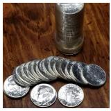 BU ROLLOF 1958[P ROOSEVELT SILVER DIMES 50 COINS