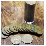 1940 DATE ROLL OF 50 WHEAT CENTS IN TUBE