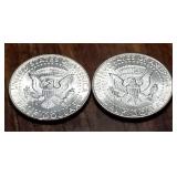 2 UNC 1964 KENNEDY HALF DOLLARS