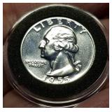 1955 PROOF WASHINGTON QUARTER IN AIRTITE