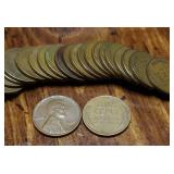 1944 DATE ROLL OF 50 WHEAT CENTS IN TUBE