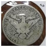 1908 BARBER SILVER HALF DOLLAR